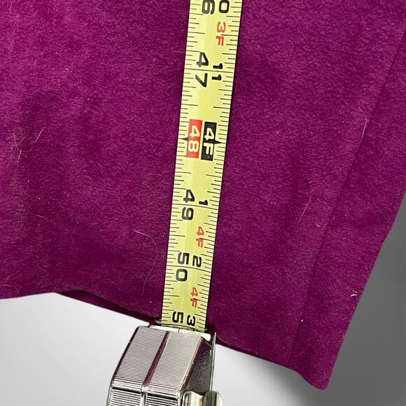 1980s Vintage Lori of California Fuchsia Ultrasuede Zip Front Jumpsuit Size 8 - Picture 6 of 9